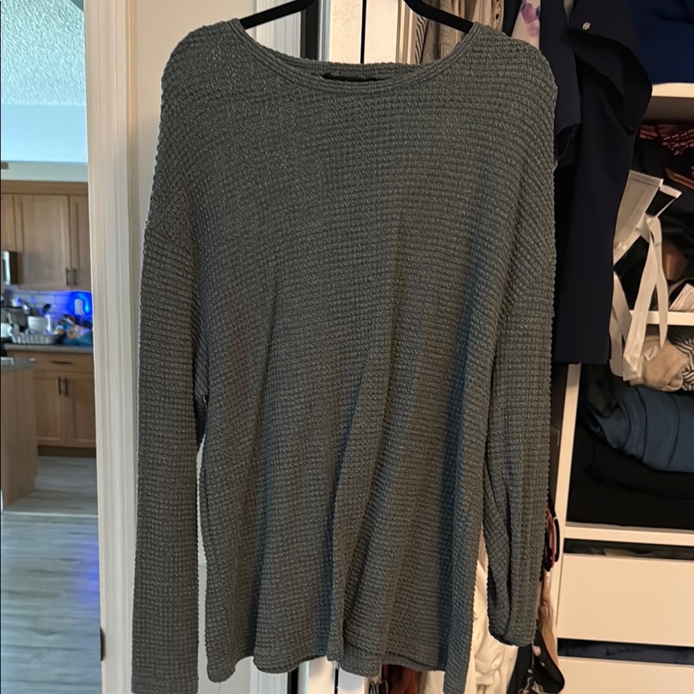 SHEIN Gray Crew Neck Sweater Lightweight Knit